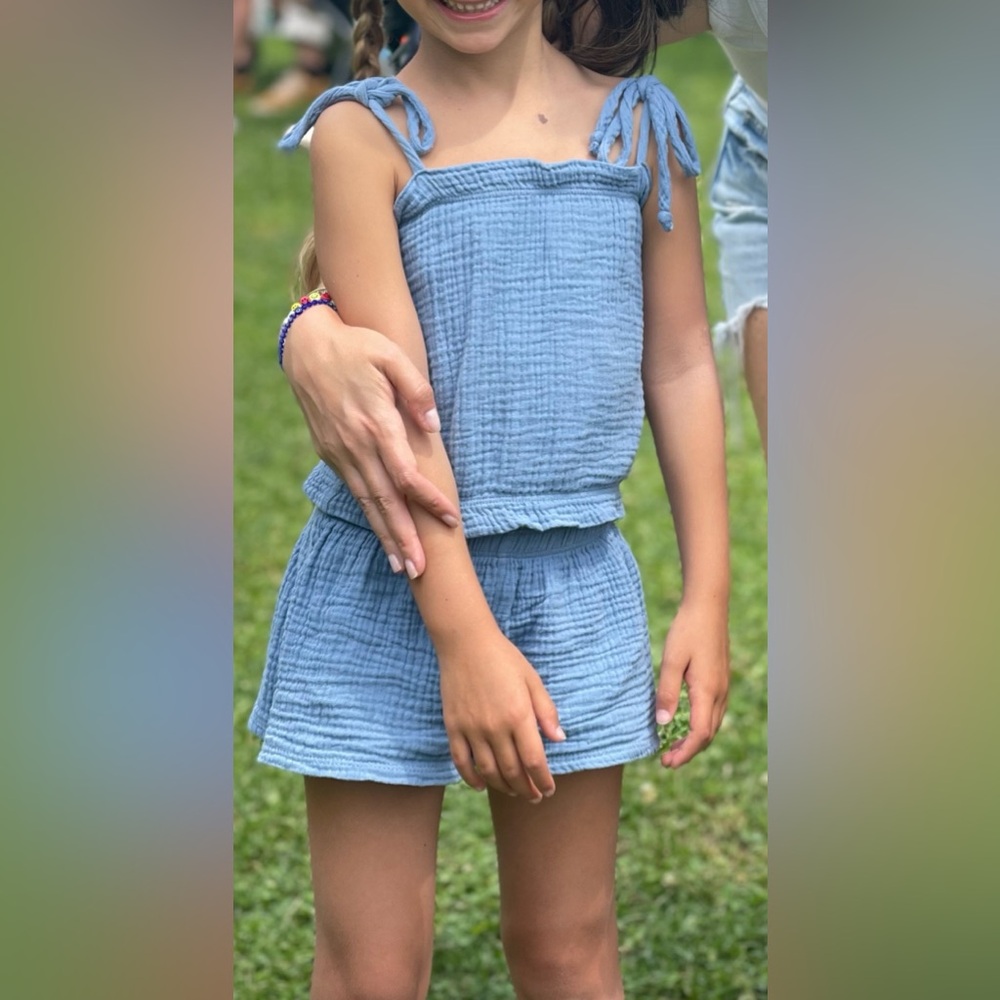 TweenStyle by Stoopher Girls Blue Outfit Top & Shorts - 6/6X